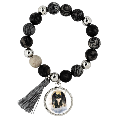 Tuxedo Guardian Angel Kitty Keepsake