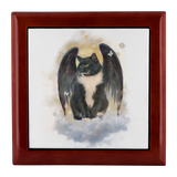 Tuxedo Cat Guardian Angel Jewelry Box