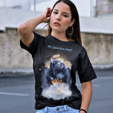 Black Cat Guardian Angel Kitty T-Shirt