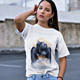 Black Cat Guardian Angel Kitty T-Shirt