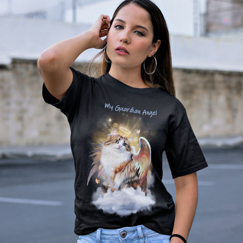 Calico Cat Guardian Angel Kitty T-Shirt