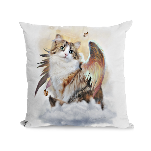 Calico Cat Angel Kitty Snuggle Pillow