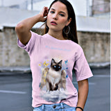 Siamese Cat Guardian Angel Kitty T-Shirt