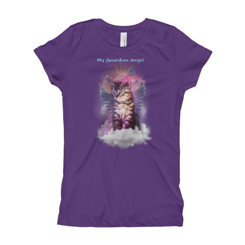 Tabby Kitten Guardian Angel Kitty Girls T-Shirt