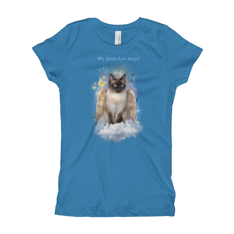 Guardian Angel Kitty Siamese Cat Girls T-Shirt