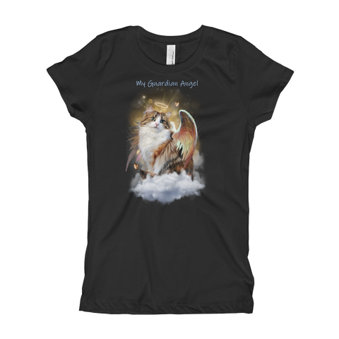 Guardian Angel Kitty Calico Cat Girls T-Shirt