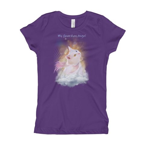 Guardian Angel Kitty Heavenly Cat Girls T-Shirt