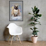 Siamese Cat Guardian Angel Kitty Framed Art