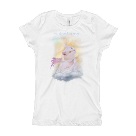 Guardian Angel Kitty Heavenly Cat Girls T-Shirt