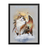 Calico Cat Guardian Angel Framed Art