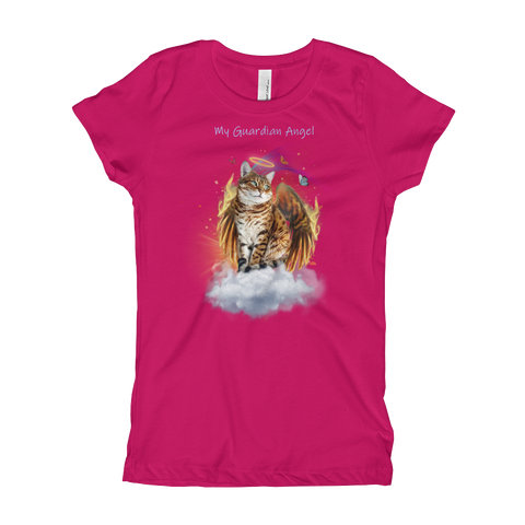 Guardian Angel Kitty Bengal Cat Girls T-Shirt