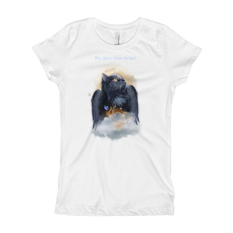 Guardian Angel Kitty Black Cat Girls T-Shirt