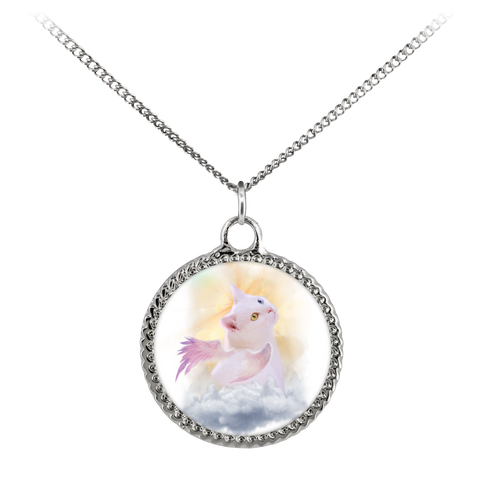 Halo Angel Kitty Coin Necklace